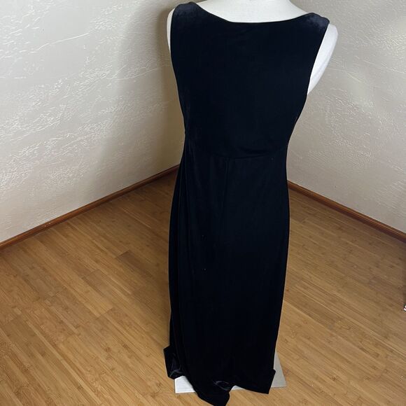 Vintage Hillard & Hanson Maxi Dress Womens M Black Velvet Cowl Neck Romantic - Picture 8 of 9